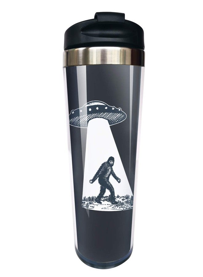 IRIDESCENT UFO Bigfoot Travel Coffee Mug for Men Women, Stainless Steel Tea Cup for Friends Birthday Christmas Gift 12 Oz - Image 1